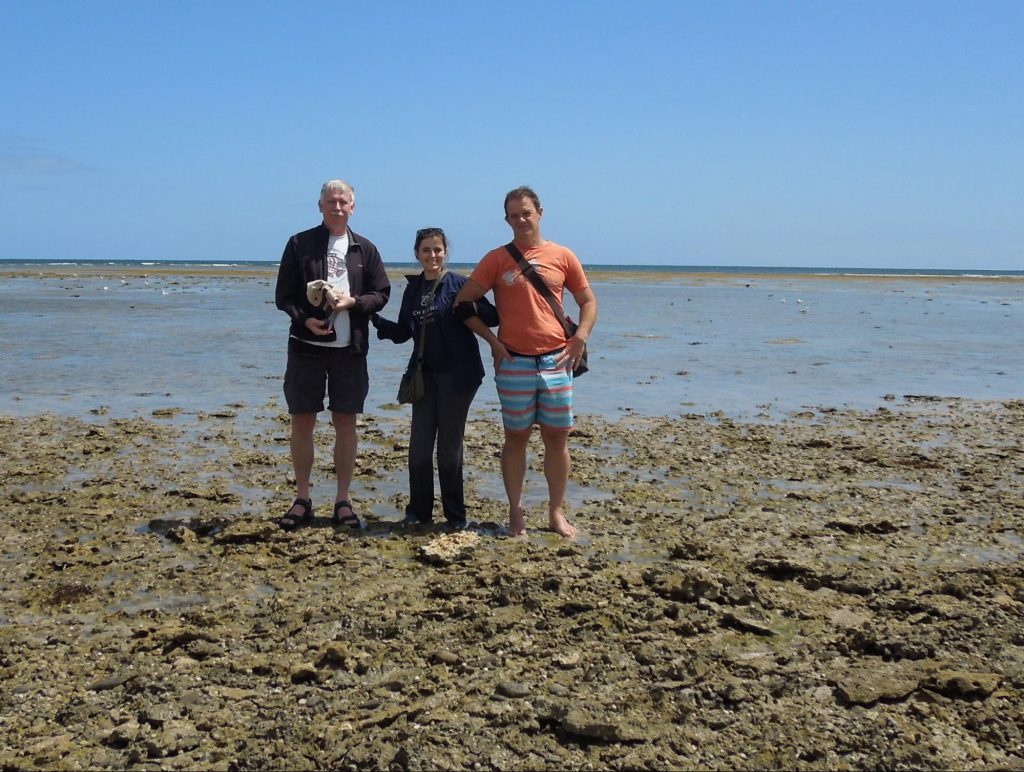 Standing on rock sea shore